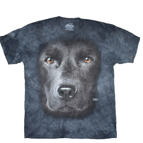 The Mountain DOG FACE Crew Neck Short Sleeve 100% Cotton Gray Size 2XL - Picture 1 of 8